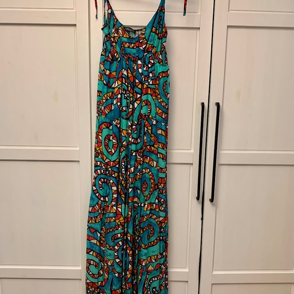 MAGARI Made In Italy Swirl Print Slip Maxi Dress Size M - Picture 2 of 13